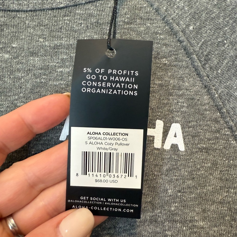 ALOHA Collection Women's Gray Heather Crewneck Sweatshirt - Picture 3 of 3